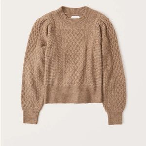 Cable knit sweater in camel brown